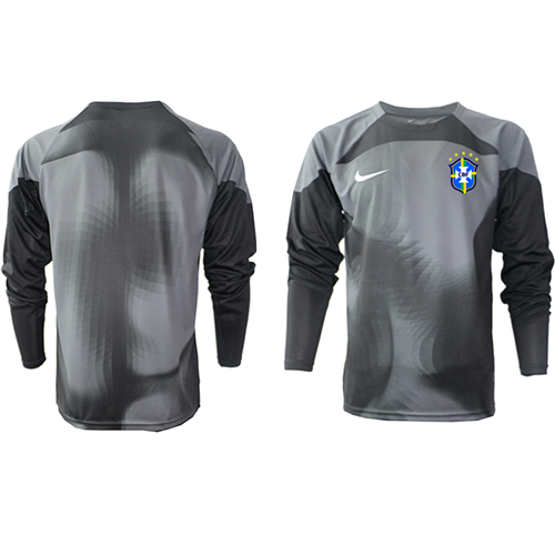 Maillot de foot Brésil Gardien de but Domicile Monde 2022 Manche Longue